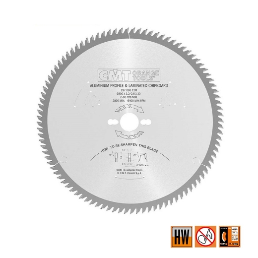 CMT Cirkelzaag voor non-ferro metalen & harde materialen 300x30x3.2mm Z96 HW - 297.096.12M