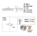 Afbeeldingen van CMT Platenzaag voor plaatmateriaal 300x30x3.2mm Z96 HW - 295.096.12M