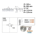 Afbeeldingen van CMT Platenzaag voor plaatmateriaal 350x30x3.5mm Z108 HW - 295.108.14M