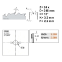 Afbeeldingen van CMT Bouw schulpzaag voor hout met spijkers 315x30x3.2mm Z24 HW - 286.024.13M