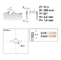 Afbeeldingen van CMT Schulpzaag voor draagbare machines, voor massief hout 160x20x2.2mm Z12 HW - 290.160.12H