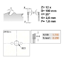Afbeeldingen van CMT Schulpzaag voor draagbare machines, voor massief hout 190x20x2.6mm Z12 HW - 290.190.12H