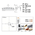 Afbeeldingen van CMT Cirkelzaag voor non-ferro metalen & harde materialen 190x30x2.8mm Z40 HW - 296.190.40M