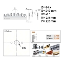 Afbeeldingen van CMT Cirkelzaag voor non-ferro metalen & harde materialen 210x30x2.8mm Z64 HW - 296.210.64M