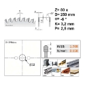 Afbeeldingen van CMT Cirkelzaag voor non-ferro metalen & harde materialen 250x32x3.2mm Z80 HW - 297.080.10P