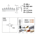 Afbeeldingen van CMT Cirkelzaag voor non-ferro metalen & harde materialen 300x30x3.2mm Z96 HW - 297.096.12M
