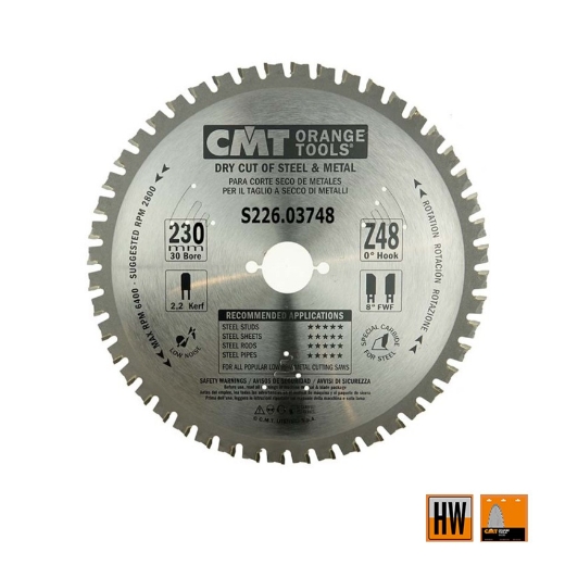 Afbeeldingen van CMT Multi-cirkelzaagblad voor metalen & sandwich panelen 230x30x2.2mm Z48 HW - S226.03748