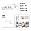 Afbeeldingen van CMT Cirkelzaag voor non-ferro metalen & harde materialen 315x30x3.2mm Z96 HW - 297.096.23M