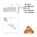 Afbeeldingen van CMT Contractor universele zaag voor hout & OSB 250x30x2.6mm Z40 HW - K25040M-X05