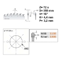 Afbeeldingen van CMT Laminaat- en spaanplaat zaagblad 350x60x4.4mm Z72 HW - Y282.072.14U - Y282.072.14U