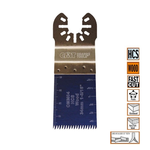 Afbeeldingen van CMT Multitoolzaagblad met Japanse vertanding voor hout & kunststof W=34mm I=40mm HCS, 5 stuks - OMM04-X5
