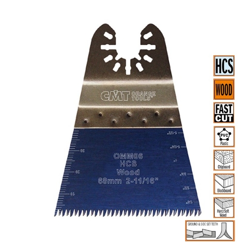 CMT Multitoolzaagblad met Japanse vertanding voor hout & kunststof W=68mm I=40mm HCS - OMM06-X1