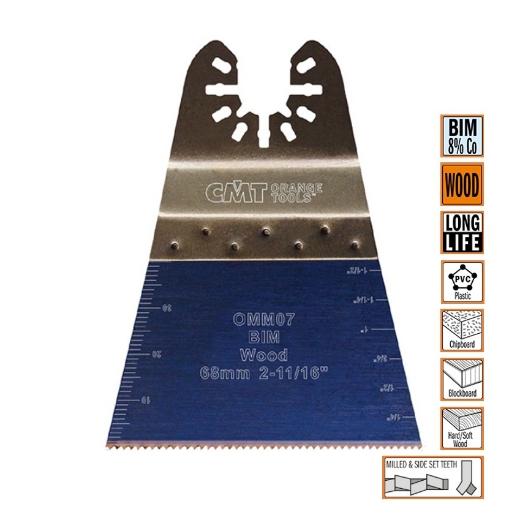Afbeeldingen van CMT Multitoolzaagblad voor hout & kunststof W=68mm I=40mm Bim 8% Co - OMM07-X1