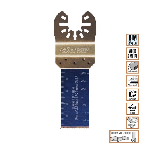 Afbeeldingen van CMT Multitoolzaagblad voor hout & metaal W=22mm I=48mm Bim 8% Co, 50 stuks - OMM10-X50