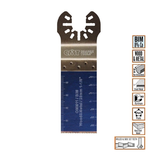 Afbeeldingen van CMT Multitoolzaagblad voor hout & metaal W=28mm I=48mm Bim 8% Co, 50 stuks - OMM11-X50