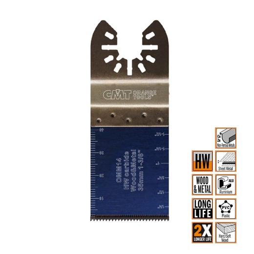 Afbeeldingen van CMT Multitoolzaagblad voor hout & metaal W=35mm I=40mm HW - OMM14-X1
