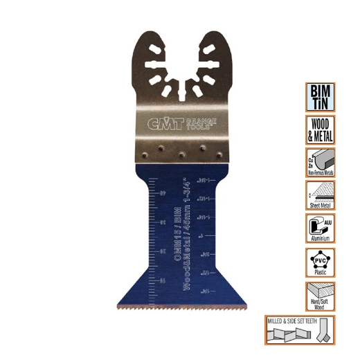 Afbeeldingen van CMT Multitoolzaagblad voor hout & metaal W=45mm I=48mm Bim 8% Co - OMM15-X1