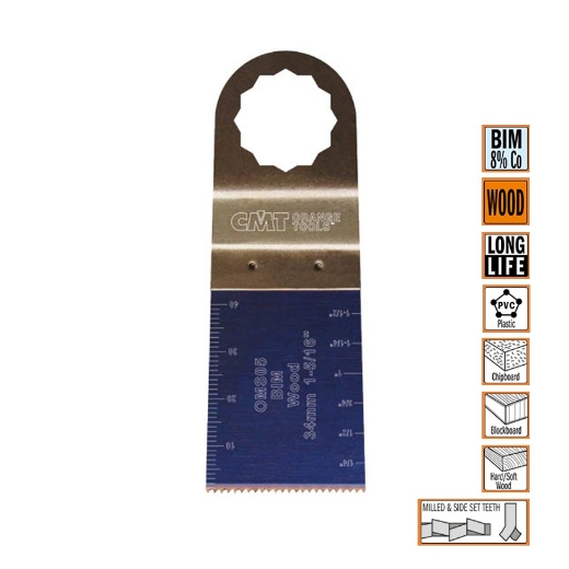 Afbeeldingen van CMT Multitoolzaagblad Fein Supercut voor hout & kunststof W=34mm I=40mm Bim 8% Co, 50 stuks - OMS05-X50