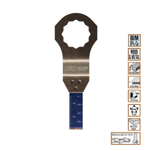 Afbeeldingen van CMT Multitoolzaagblad Fein Supercut voor hout & metaal W=10mm I=28mm Bim 8% Co - OMS09-X1