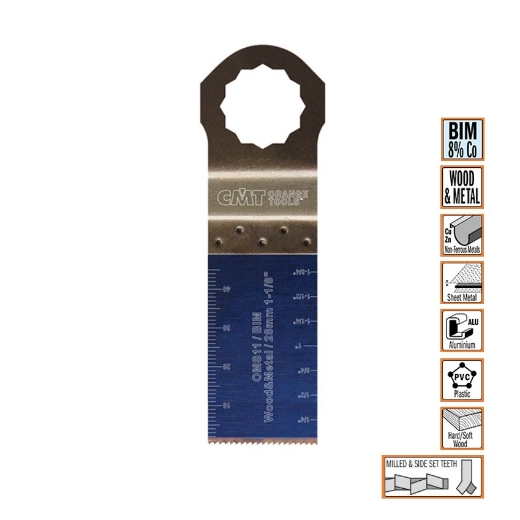 Afbeeldingen van CMT Multitoolzaagblad Fein Supercut voor hout & metaal W=28mm I=48mm Bim 8% Co, 5 stuks - OMS11-X5