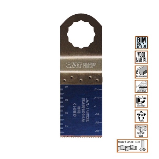 Afbeeldingen van CMT Multitoolzaagblad Fein Supercut voor hout & metaal W=32mm I=40mm Bim 8% Co, 50 stuks - OMS12-X50