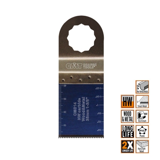 Afbeeldingen van CMT Multitoolzaagblad Fein Supercut voor hout & metaal W=35mm I=40mm HW - OMS14-X1