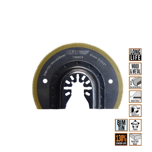 Afbeeldingen van CMT Multitoolzaagblad rond voor hout & metaal W=87mm Bim TIN - OMM18-X1