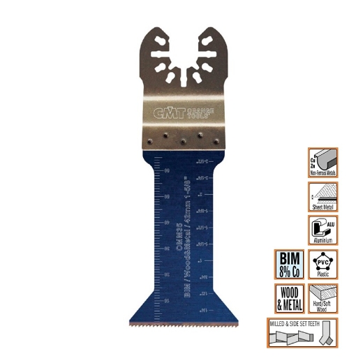 Afbeeldingen van CMT Multitoolzaagblad voor hout & metaal W=42mm I=68mm Bim 8% Co, 50 stuks - OMM35-X50