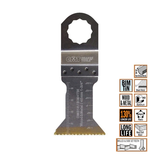 Afbeeldingen van CMT Multitoolzaagblad Fein Supercut voor hout & metaal W=45mm I=48mm Bim TIN, 50 stuks - OMS16-X50