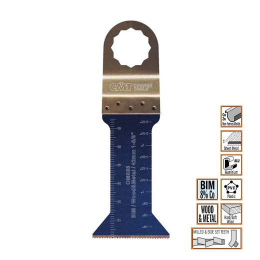 Afbeeldingen van CMT Multitoolzaagblad Fein Supercut voor hout & metaal W=42mm I=68mm Bim 8% Co, 5 stuks - OMS35-X5