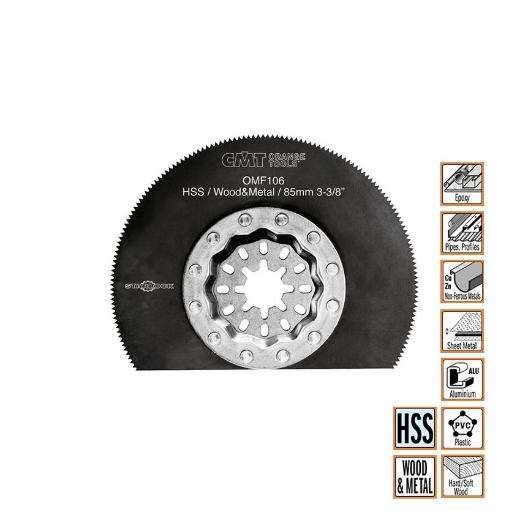 Afbeeldingen van CMT Multitoolzaagblad Starlock rond voor hout & metaal W=85mm HSS - OMF106-X1