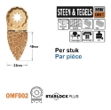 Afbeeldingen van CMT Grit rasp Starlock Plus met hardmetalen korrel voor steen & keramiek W=33mm HW-korrel - OMF002-X1