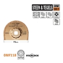 Afbeeldingen van CMT Starlock hardmetalen schijf met korrel voor steen & keramiek W=75mm K=2,2mm HW-korrel - OMF118-X1