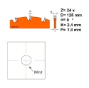 CMT cirkelzaagblad voor haakse slijper D=125mm B=22.23mm K=2.4mm Z24 HW - 286.125.24
