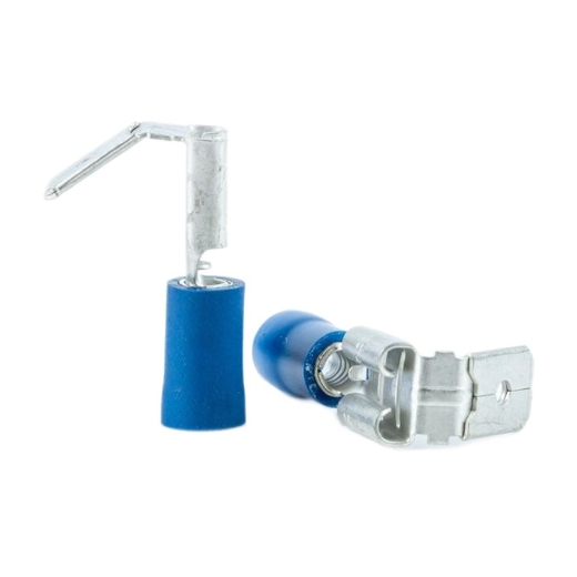 Afbeeldingen van 50st. Vlakstekerhuls + tab. half geïsoleerd / vrouwelijk, tab 0.8 x 6.4mm, draaddikte 1.5 ~ 2.5mm², kleur blauw - 4514312671