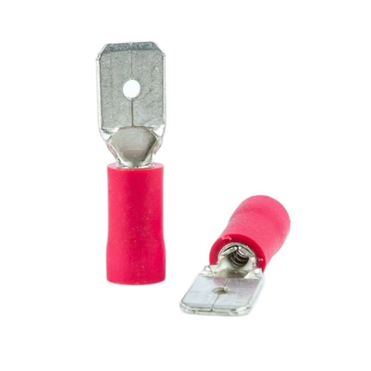 Afbeeldingen van 50st. Vlaksteker half geïsoleerd / mannelijk, tab 0.5 x 2.8mm, draaddikte 0.5 ~ 1.5mm², kleur rood - 4613271271