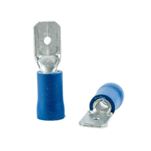 50st. Vlaksteker half geïsoleerd / mannelijk, tab 0.5 x 4.8mm, draaddikte 1.5 ~ 2.5mm², kleur blauw - 4614302671