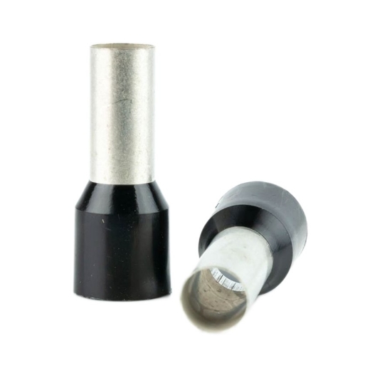 50st. Adereindhuls met isoleerkraag, draaddikte 1.5mm², kleur zwart, lengte 6mm - 528210101