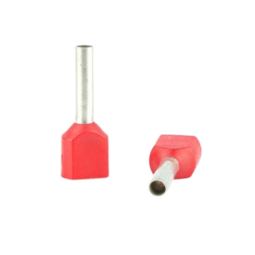 Afbeeldingen van 50st. Adereindhuls dubbel "Twins", draaddikte 1.5mm², kleur rood, lengte 16mm - 53842101