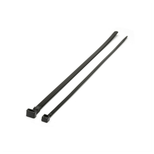 100st. Hersluitbare kabelbinder 4.8mm x 200mm, polyamide 6.6, kleur zwart - 118126071