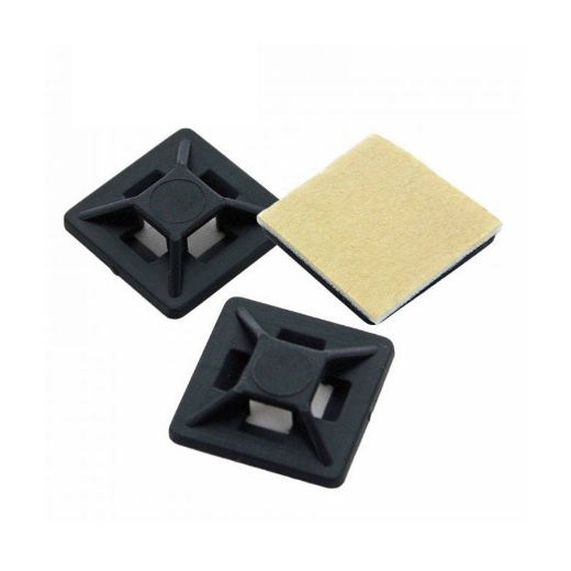 100st. Plakzadel voor kabelbinder 5.7mm x 27.7mm, polyamide 6.6, kleur zwart - 11952071