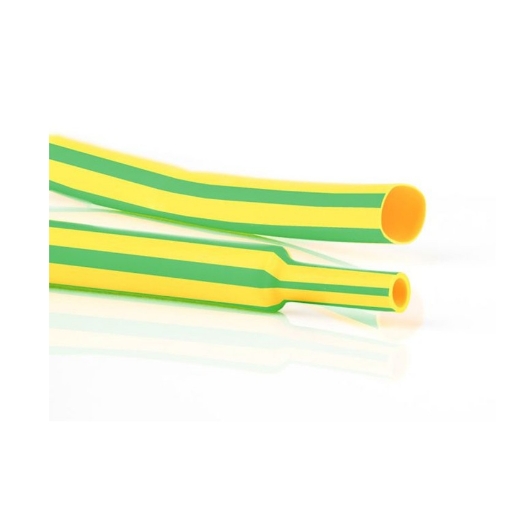 1 rol van 10m krimpkous dunwandig, vlamdovend 3:1, mil spec 135°, krimp Ø 3.2-1mm, kleur groen-geel