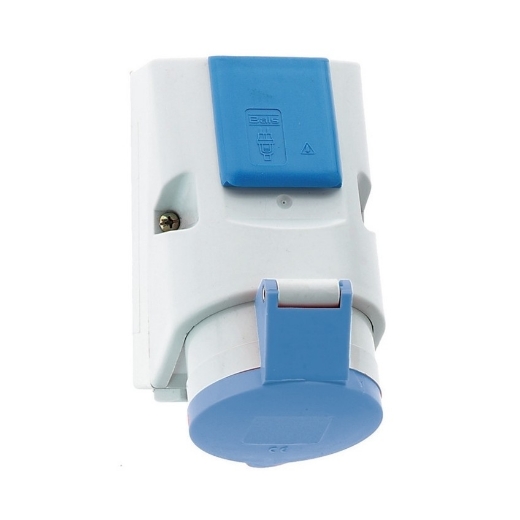 Afbeeldingen van Bals 1017 - Bals combi wandstopcontact Belgische/Franse norm - 9h 16A 4P 230V IP44, behuizing 126x83, schroefklem