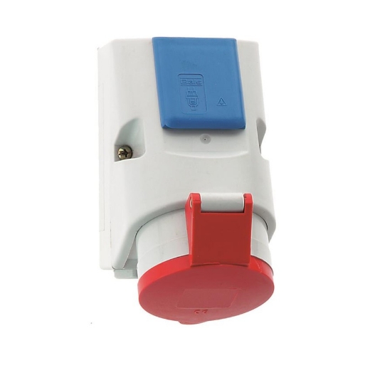 Afbeeldingen van Bals 107 - Bals combi wandstopcontact zonder bedrading - 6h 16A 5P 400V IP44, behuizing 126x83, schroefklem