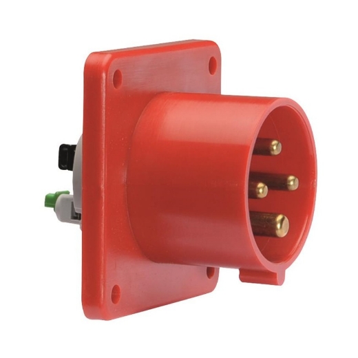 Afbeeldingen van Bals 28112 - Bals mannelijk wandcontact, paneelmontage met flens - 6h 16A 4P 400V IP44, flens 75x75, montage 60x60, Quick-Connect