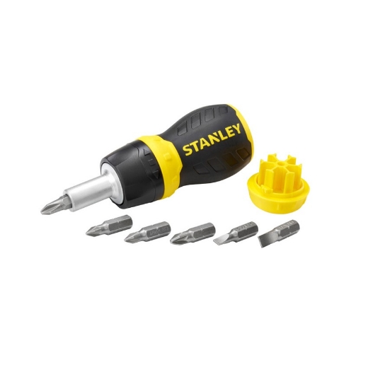 Afbeeldingen van Stanley® Multibit Stubby Schroevendraaier met ratel - 0-66-358
