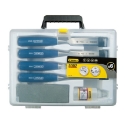 Afbeeldingen van Stanley® Houtbeitelset 6-delig (6, 12, 18, 25 mm + olie & slijpsteen) - 0-16-130