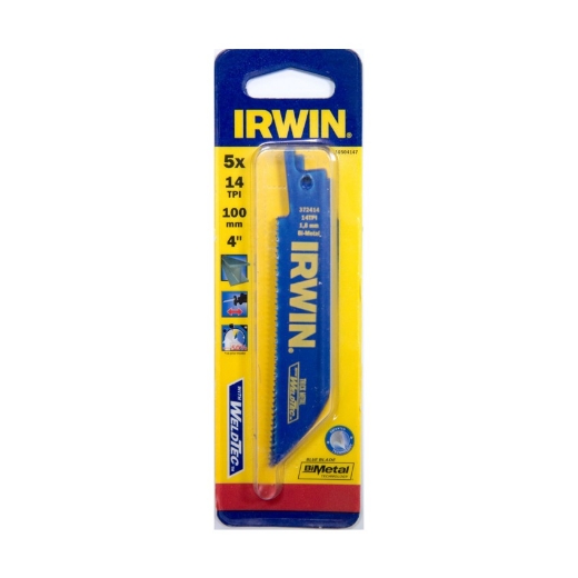 Irwin reciprozaagblad voor metaal 414R 100mm 14TPI, 5 stuks - 10504147