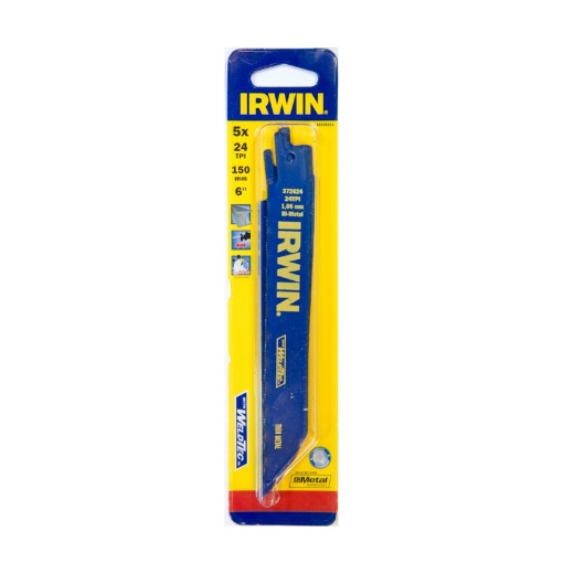 Irwin reciprozaagblad voor metaal 624R 150mm 24TPI, 5 stuks - 10504154