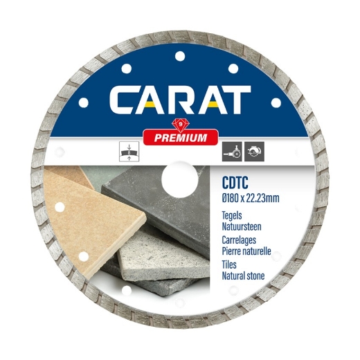 Carat diamantschijf CDTC premium 180x22.23mm voor tegels & natuursteen, voor Carat TC-1800 - CDTC180300